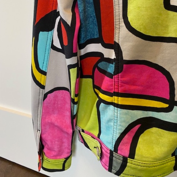 Simply Art by Dolcezza sz S mid-length blazer jacket multicolour flowers - Picture 12 of 16